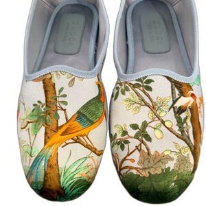 Gucci Satin Voyage Tian Printed Slippers